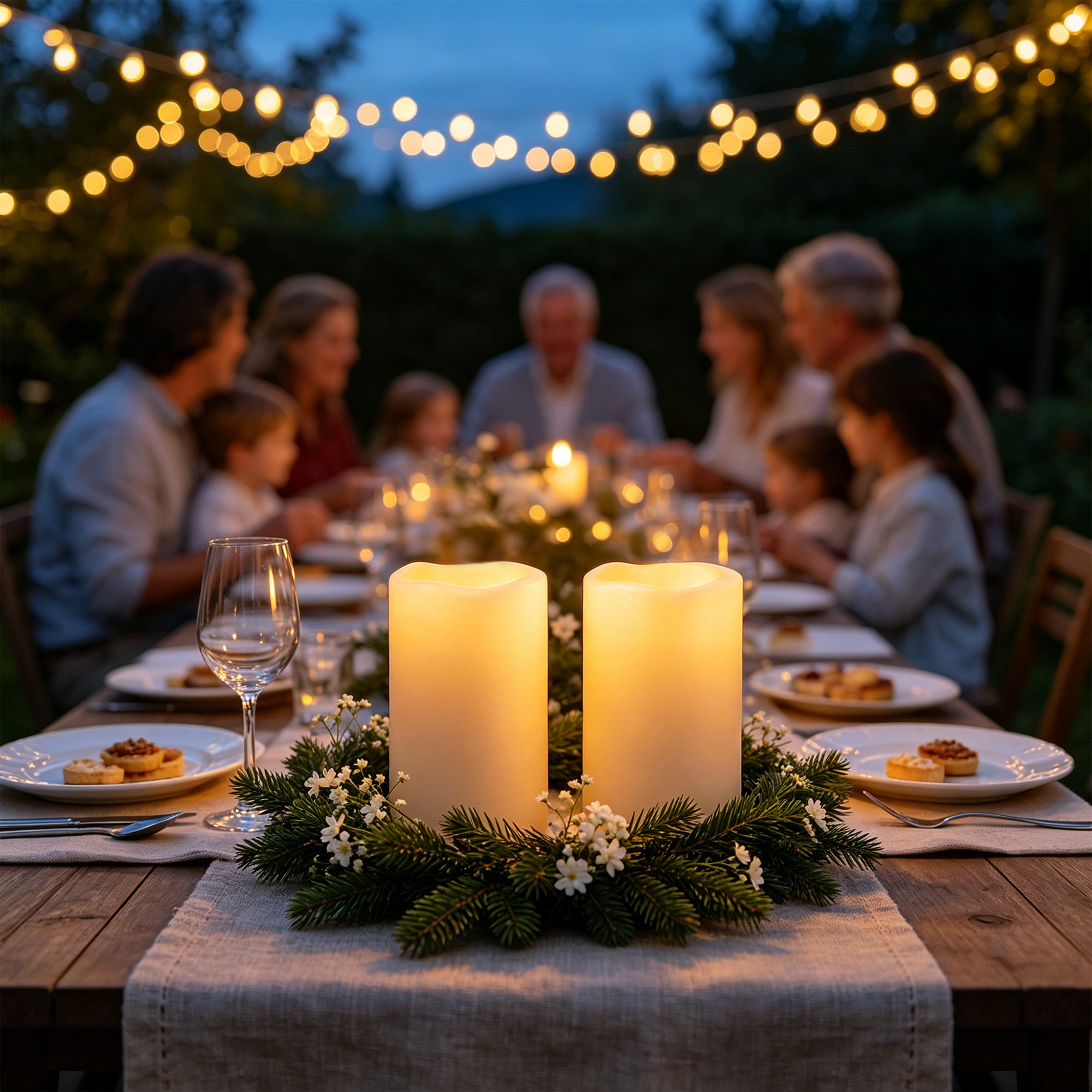 Holiday Candle Set - Flameless LED Pillar Candle Waterproof with
