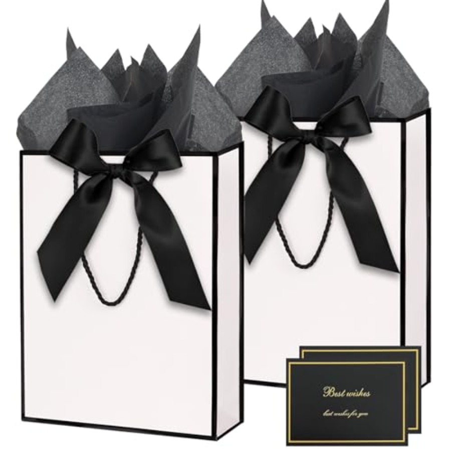 Gift Bags for Presents, 2 Pack - Ribbon Bow Gift incelemesi ve fiyatı