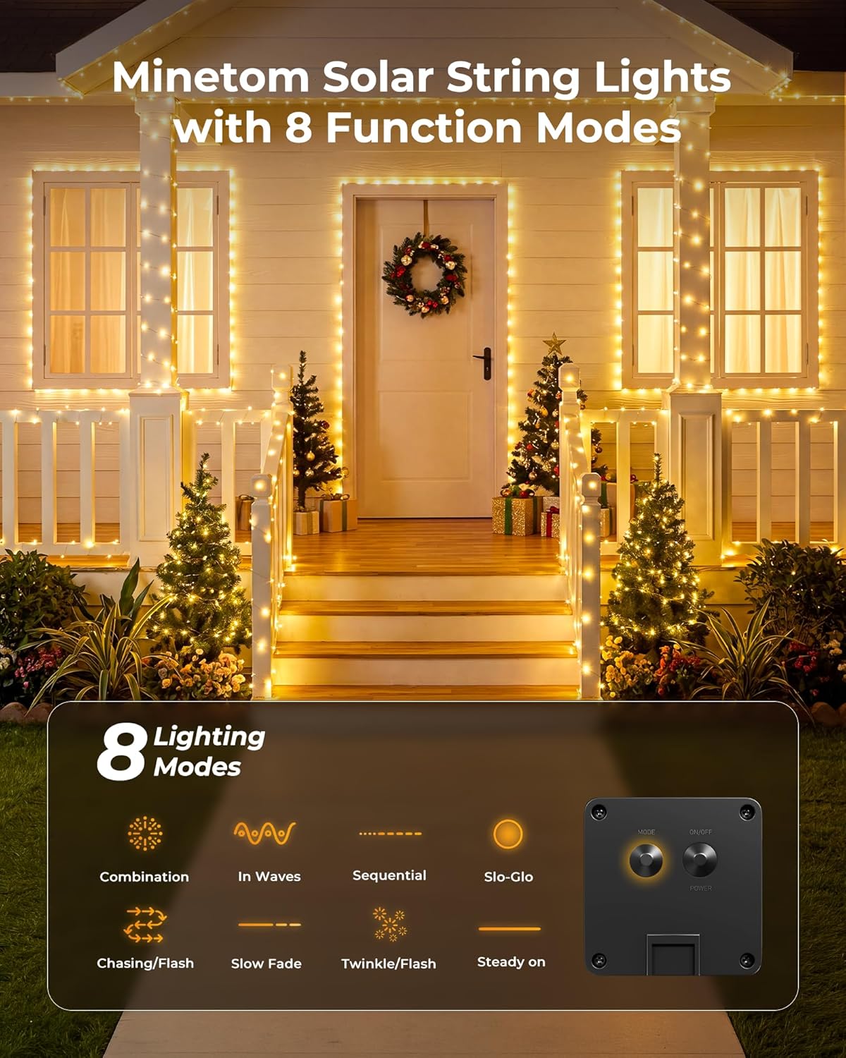 Solar Fairy Lights,33Ft 100 LE - Christmas Lights Outdoor incelemesi ve fiyatı