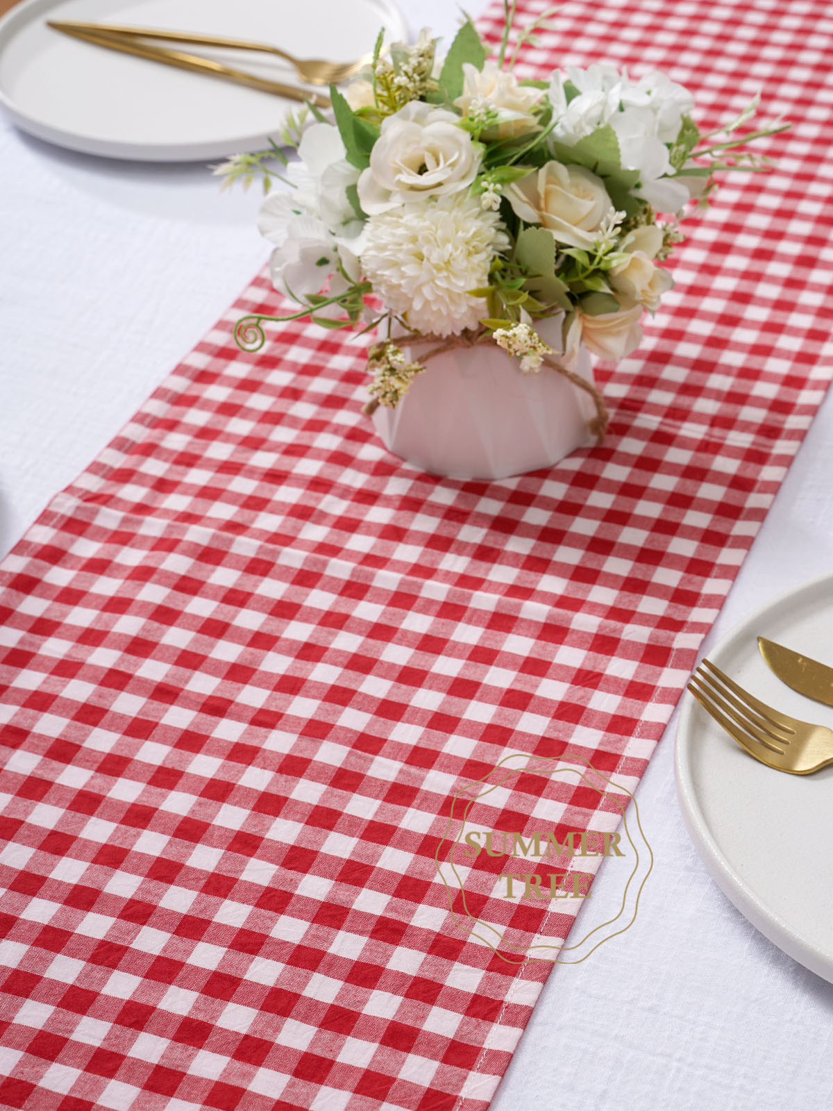 Rustic Plaid Cotton Table Runn - Christmas Throw Blanket incelemesi ve fiyatı