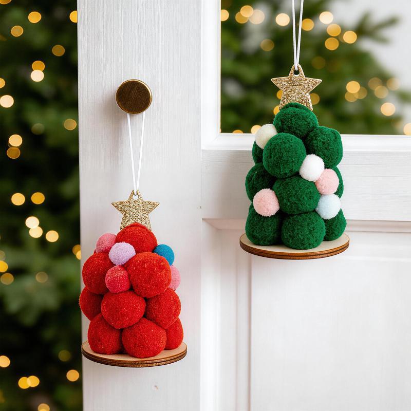 Handmade Fluffy Pom Pom Christ - Star Tree Topper incelemesi ve fiyatı
